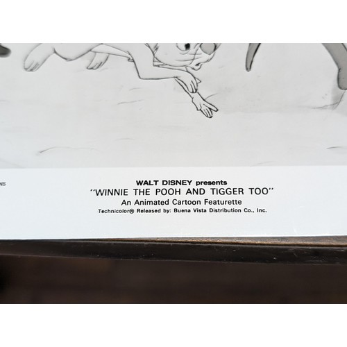 419 - Rare set of 10 x A4 black and white genuine Disney pictures, to promote Winnie the pooh and tigger t... 