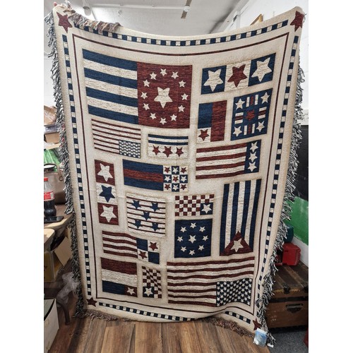 19 - American woven stars and stripes throw