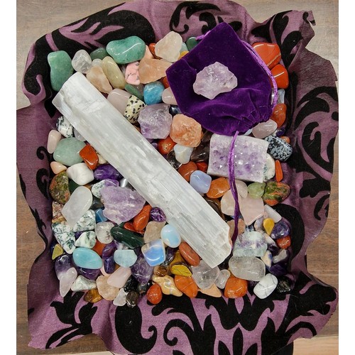 167 - Box of natural crystals and pebbles including large quartz