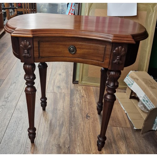 172 - Kidney shape hall table with drawer underneath