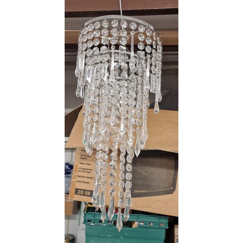 173 - Plastic droplets ceiling chandelier approximately 22