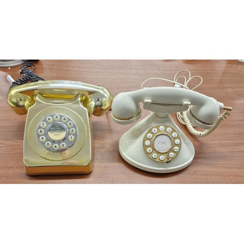 38 - 2 x vintage/ retro look telephones