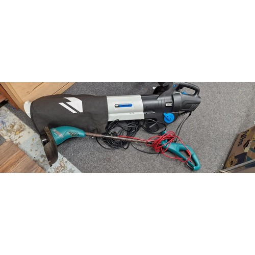 175 - Mac 2800W leaf blower/hoover in good working order and Bosch Art 26SL strimmer also in good working ... 