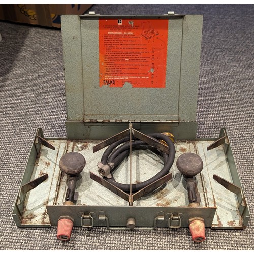 185 - Falks Ltd Veritas Pandora twin portable gas stove