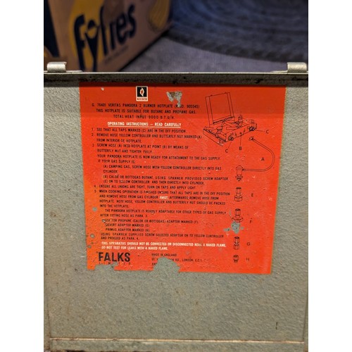 185 - Falks Ltd Veritas Pandora twin portable gas stove