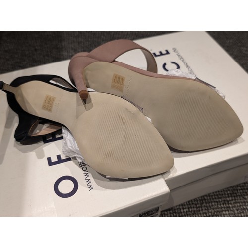 235 - 2 x new/unworn pairs of ladies fashion heeled nubuck shoes by Office both size 6