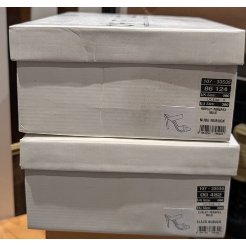 235 - 2 x new/unworn pairs of ladies fashion heeled nubuck shoes by Office both size 6