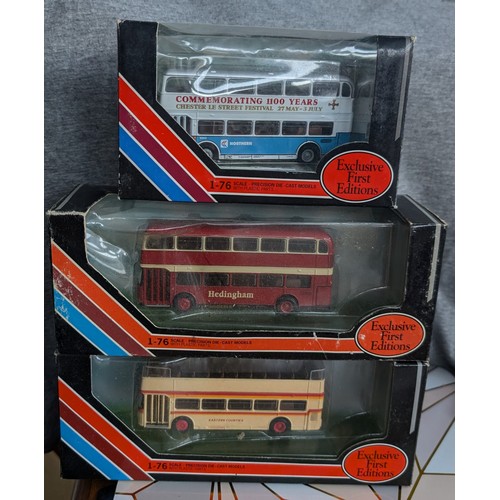 216 - 3 x boxed EFE (exclusive first editions) 1/76 die cast double decker buses