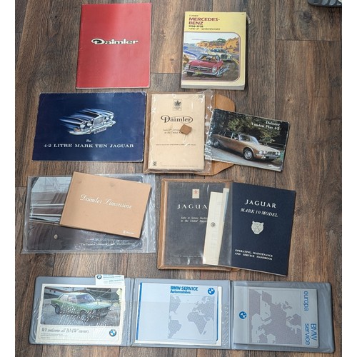 228 - Rare vintage handbooks being Daimler Vanden Plas 4.2, Jaguar mark II, Daimler limousine, Daimler sov... 