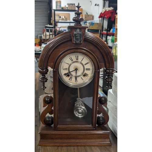 196 - 2 ft hand built cabinet makers mantle clock