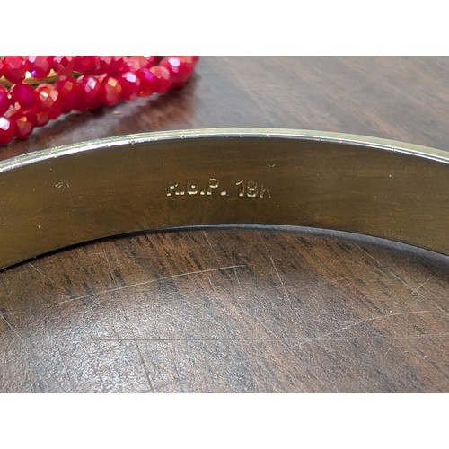 A Collection of Gold-Tone and Red Costume Jewellery Including 18k RGP ...