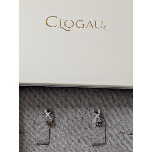 230 - A Pair of Clogau Infinity 'Bound Forever' Silver and Welsh Rose Gold Earrings