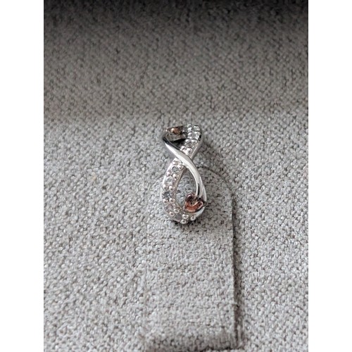230 - A Pair of Clogau Infinity 'Bound Forever' Silver and Welsh Rose Gold Earrings