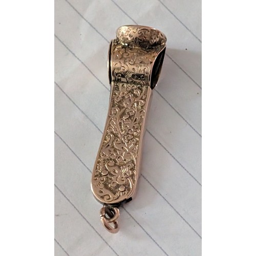 215 - A Late Victorian/Edwardian 9 Carat Gold Cigar Cutter With 1913 London hallmark