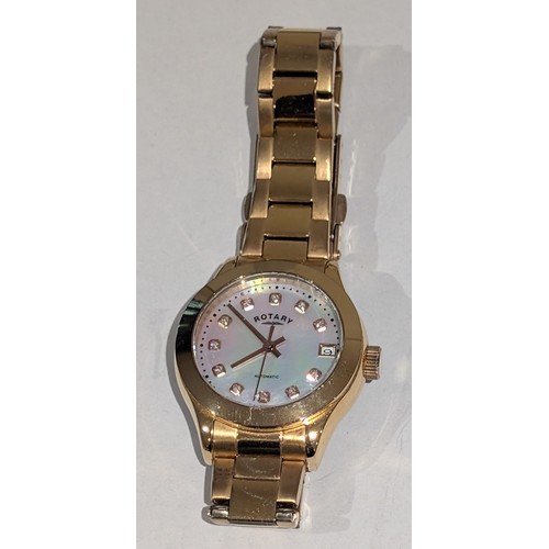 196 - Rotary Ladies Oxford Automatic Wristwatch, Working With Original Gold Tone Bracelet Strap