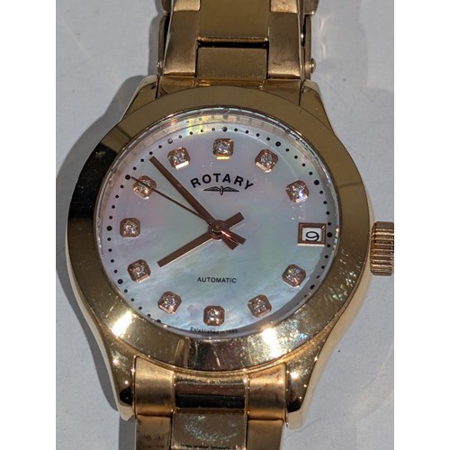 196 - Rotary Ladies Oxford Automatic Wristwatch, Working With Original Gold Tone Bracelet Strap