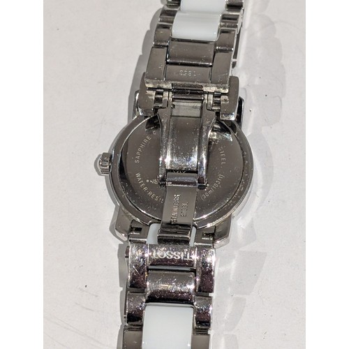 197 - Working Tissot T-Trend Cera White Ceramic Diamond Ladies Watch