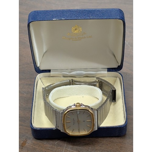 200 - Mappin & Webb Gents Octagonal Two-Tone Quartz Calendar Wristwatch in Original Box, Currently Non-Wor... 