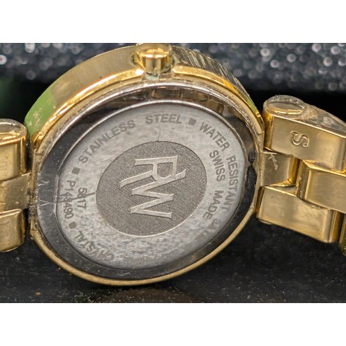 199 - Raymond Weil Allegro 5817 Ladies' 18 Carat Gold Plated & Crystal Wristwatch - Currently not working