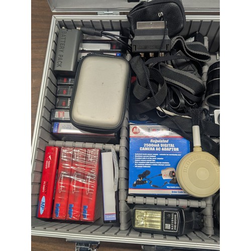 45 - A Praktica 35mm SLR Film Camera Kit, Including PLC3 & L2 Cameras, Lenses and Accessories In hard Cas... 