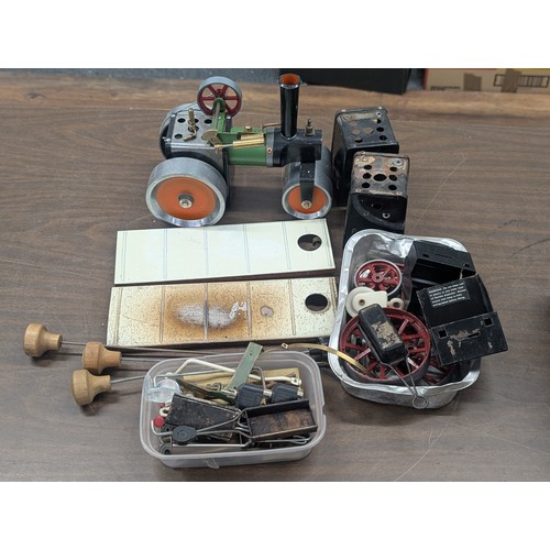 46 - Mamod Live Steam Road Roller As Found and Collection of Associated Parts