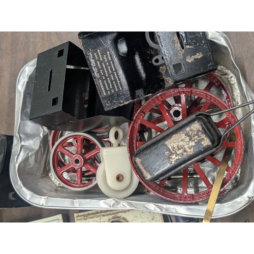 46 - Mamod Live Steam Road Roller As Found and Collection of Associated Parts