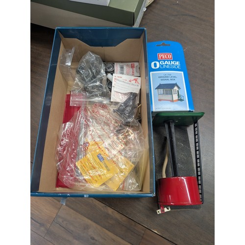 55 - O Gauge Model Railway Accessories Including New Peco Lineside PK-709 Ground Level Signal Box Kit Etc