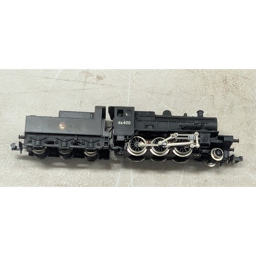 6 - Trix N Gauge Class 2MT 2-6-0 Steam Locomotive and Tender, No. 46400, in BR Black Livery