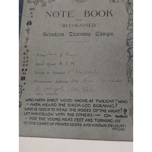 Notebook for Recognised Scouters Training Camps, Roughly 2/3 Full With ...