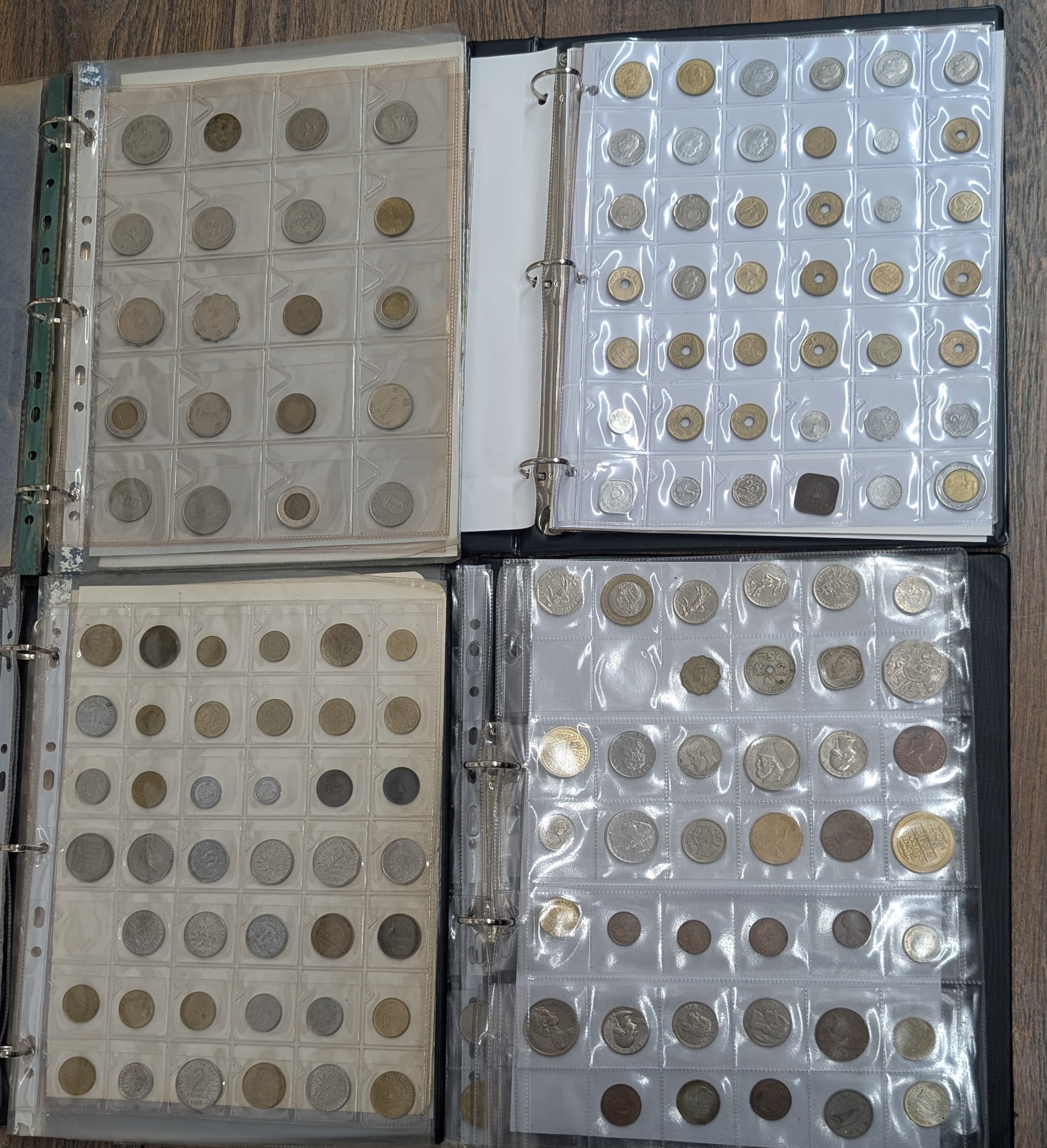 A Collection of International Coins from the UK, FR, IT, JP, and Others ...