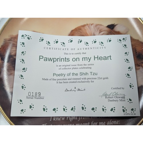 158 - Set of Eight Danbury Mint Poetry of the Shih Tzus Limited Edition 8.25