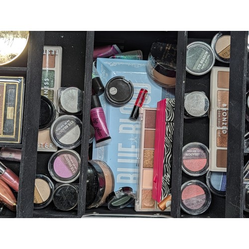 136 - A Professional-Style Makeup Train Case and Mixed Brand Cosmetics