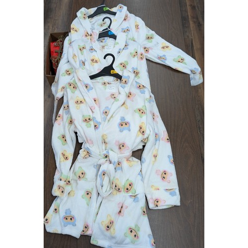 80 - Three New & Tagged Primark Love to Lounge Plush Hooded Bathrobes, Sizes XS/S/M
