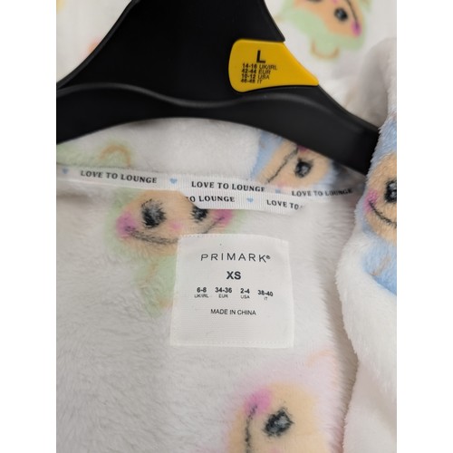 80 - Three New & Tagged Primark Love to Lounge Plush Hooded Bathrobes, Sizes XS/S/M
