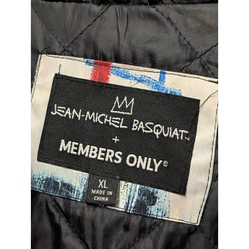 70 - Members Only x Jean-Michel Basquiat Banana Print Midweight Hooded Jacket, Size XL