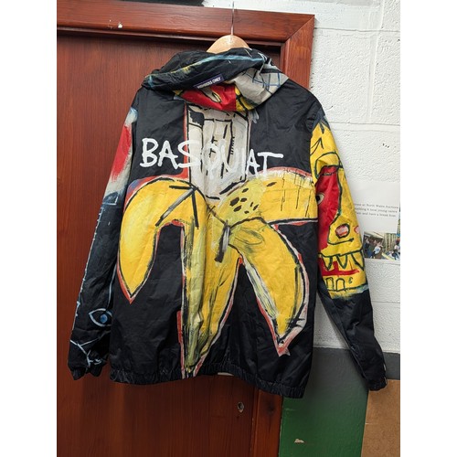 70 - Members Only x Jean-Michel Basquiat Banana Print Midweight Hooded Jacket, Size XL