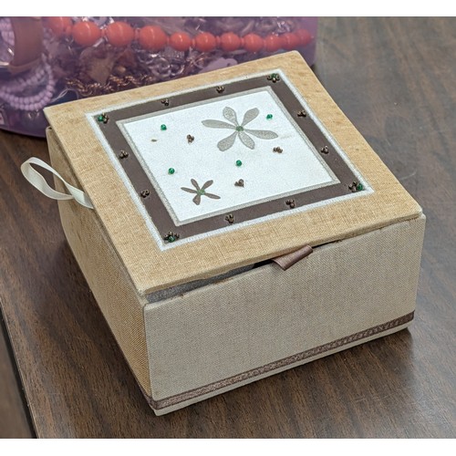 171 - An Assortment of Vintage Costume Jewellery, Watches, and Accessories in a Two-Tier Jewellery Box