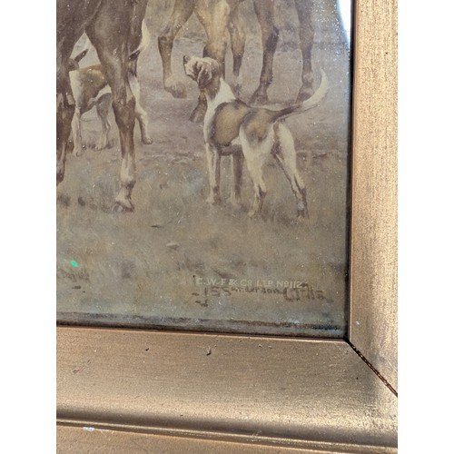 119 - A Pair of Framed Antique Crystoleum Hunting Scene Pictures After J.S. Sanderson Wells, 15 x 11.25 & ... 