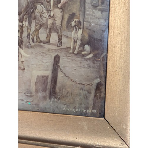 119 - A Pair of Framed Antique Crystoleum Hunting Scene Pictures After J.S. Sanderson Wells, 15 x 11.25 & ... 