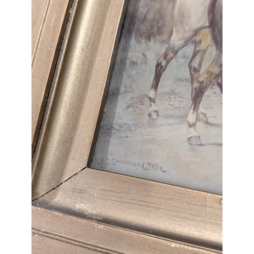 119 - A Pair of Framed Antique Crystoleum Hunting Scene Pictures After J.S. Sanderson Wells, 15 x 11.25 & ... 