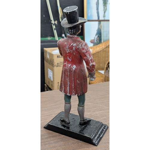 151 - Large Painted Cast Aluminium Figure of a Dutch Clock Peddler