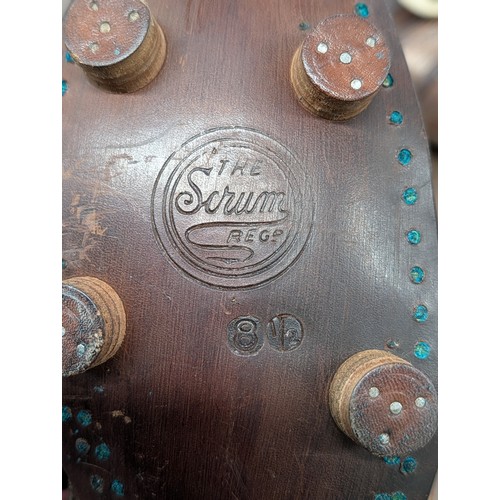 91 - A Pair of Vintage The Scrum Leather High-Top Rugby Boots