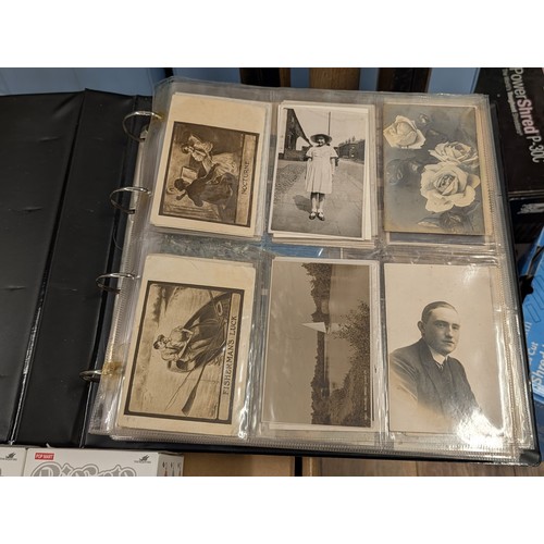 133 - A Large Collection of 200+ Early 20th Century Postcards and Ephemera in a Black Binder