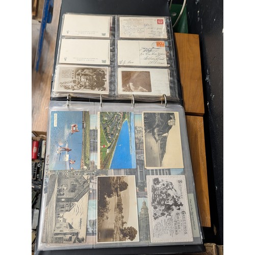 133 - A Large Collection of 200+ Early 20th Century Postcards and Ephemera in a Black Binder