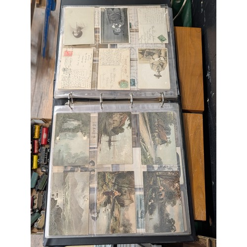 133 - A Large Collection of 200+ Early 20th Century Postcards and Ephemera in a Black Binder