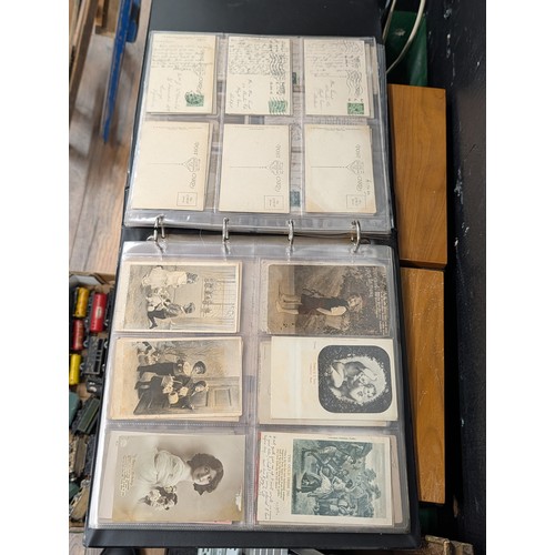 133 - A Large Collection of 200+ Early 20th Century Postcards and Ephemera in a Black Binder