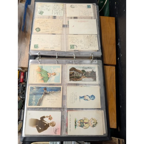 133 - A Large Collection of 200+ Early 20th Century Postcards and Ephemera in a Black Binder