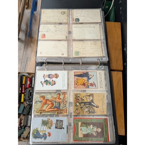 133 - A Large Collection of 200+ Early 20th Century Postcards and Ephemera in a Black Binder
