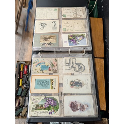 133 - A Large Collection of 200+ Early 20th Century Postcards and Ephemera in a Black Binder