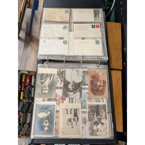133 - A Large Collection of 200+ Early 20th Century Postcards and Ephemera in a Black Binder